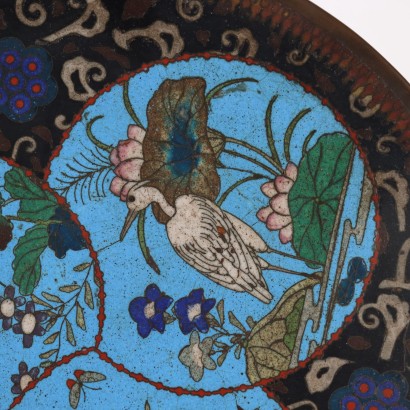 Assiette Cloisonné Cuivre Japon XIX-XX Siècle