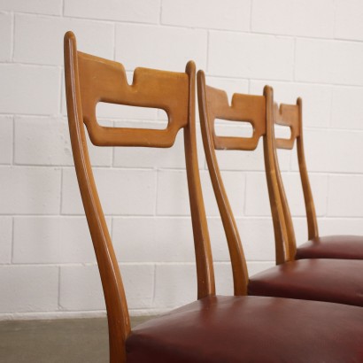 Groupe de 6 Chaises Hêtre Italie Années 1950