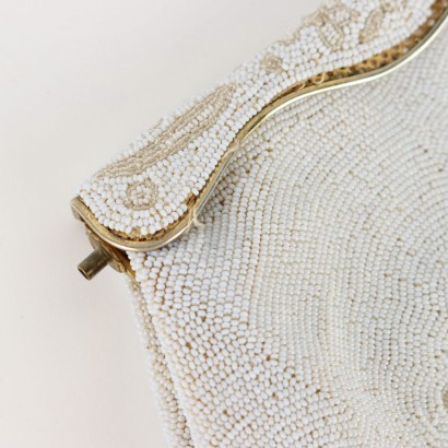 Bolso Vintage Blanco con Abalorios y