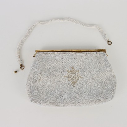 Bolso Vintage Blanco con Abalorios y