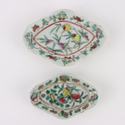 Groupe de 6 Soucoupes Porcelaine Chine XIX Siècle