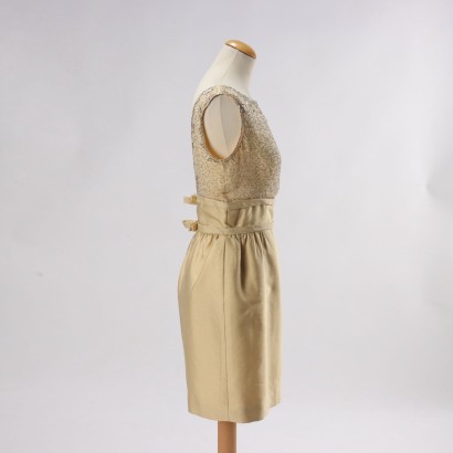 Vintage Cocktail Kleid Seide Gr. 44 Italien 1950er