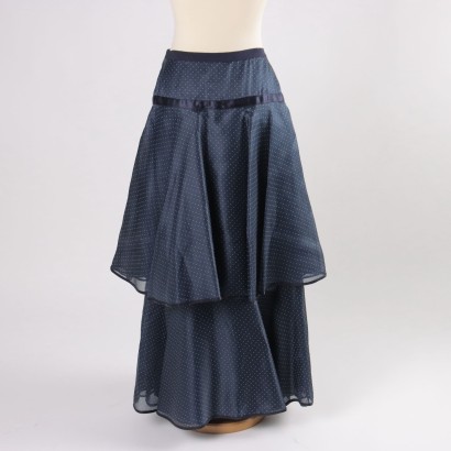 ,Falda Organza Azul Vintage