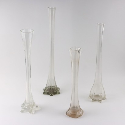 Group of 4 Vases Glass Europe XIX-XX Century