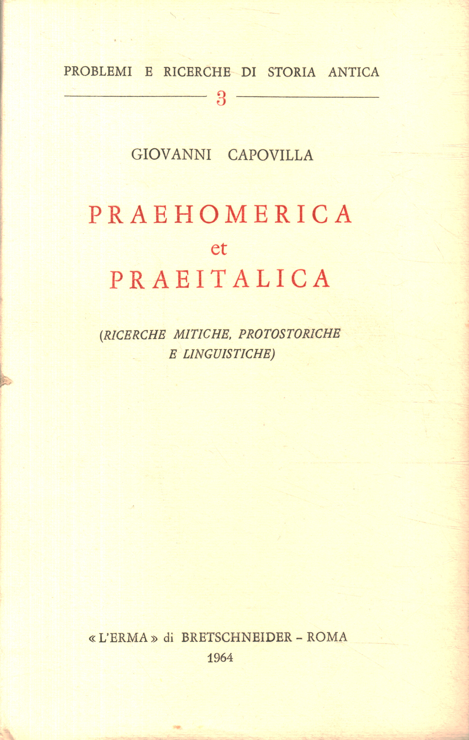 Praehomerica et Praeitalica