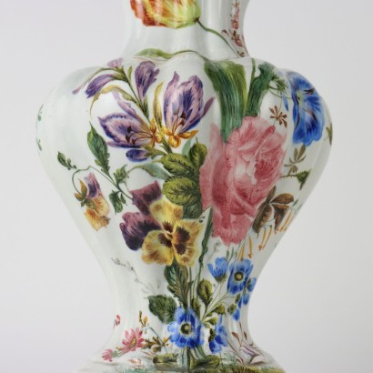 Vase avec Couvercle Passarin Majolique Italie XIXe Siècle